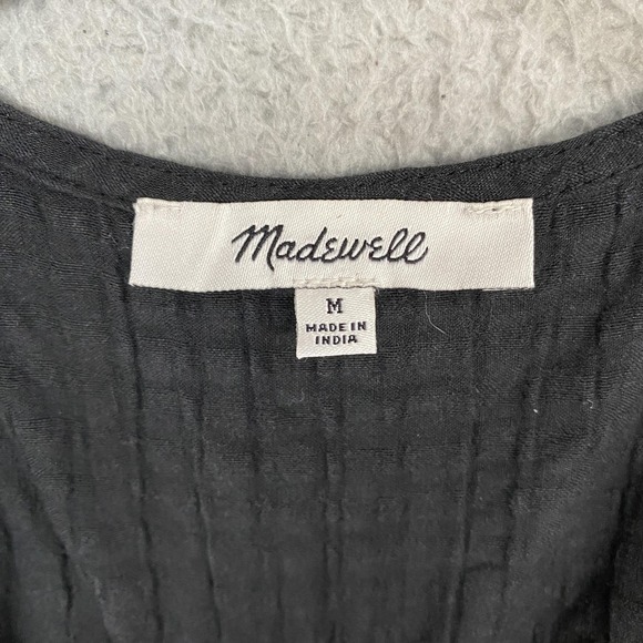 Madewell Midi Sundress Womens M Cutout Open Back Cotton Seersucker Minimalist - Picture 6 of 13
